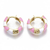 Brass Huggie Hoop Earrings EJEW-S209-04E-2