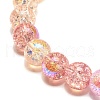8mm Sparkling Crackle Glass Round Beads Stretch Bracelet BJEW-JB07189-03-4