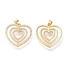 Brass Micro Pave Cubic Zirconia Pendants ZIRC-F118-02G-2