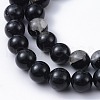 Natural Black Tourmaline Beads Strands G-F666-05A-8mm-3