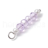 7Pcs 7 Color Glass & Round Shell Pearl Beaded Pendants PALLOY-JF02556-4