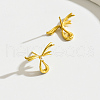 S925 Sterling Silver Ribbon Stud Earrings GA3536-3