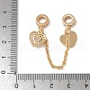 Brass Micro Pave Clear Cubic Zirconia Cable Chain European Beads KK-G531-07D-G-3