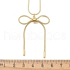 PVD Vacuum Plating 304 Stainless Steel Bowknot Pendant Round Snake Chain Necklaces for Women NJEW-Z044-10G-3