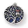 Dyed Natural Lapis Lazuli Tree of Life with Owl Pendants G-L524-15AS-05-1