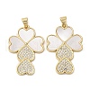 Brass Micro Pave Cubic Zirconia Pendants KK-D057-08G-1