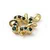 Brass Micro Pave Cubic Zirconia Charms KK-Q070-01F-G-2