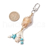 Braided Nylon Thread & Natural Shell Pendant Decorations HJEW-TA00342-01-3