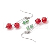 Cherry Glass Dangle Earrings EJEW-JE06345-4