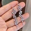 Alloy Rhinestone Tassel Dangle Earrings FS-WG3A30F-01-4