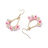 Resin & Glass Seed Beads Teardrop Dangle Earrings EJEW-MZ00401-01-4