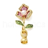 Brass Micro Pave Clear Cubic Zirconia Fold Over Clasps KK-U059-25G-02-1