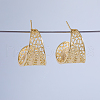 Hollow Weave Pattern Brass Stud Earrings RJ8268-3