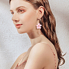 ANATTASOUL 5 Pairs 5 Colors Acrylic Flower Dangle Hoop Earrings with Rhinestone Tassel EJEW-AN0003-70-2