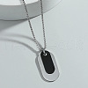 Oval 201 Stainless Steel Blank Tag Pendant Necklaces for Men FS-WG04020-01-1