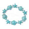 Synthetic Turquoise Beaded Stretch Bracelets for Men Women BJEW-JB11761-02-2