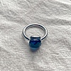 Square 304 Stainless Steel with Glass Finger Rings FS-WG8AAFA-35-1
