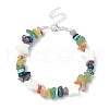 Natural Mixed Gemstone Chips & Shell Star Beaded Bracelet BJEW-TA00429-1