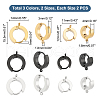 Unicraftale 12Pcs 6 Style 304 Stainless Steel Hoop Earrings Findings STAS-UN0043-23-4