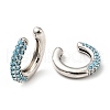 Cubic Zirconia C-Shaped Cuff Earrings EJEW-G295-19P-03-2