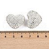 Heart Shaped Polymer Clay Rhinestone Beads CLAY-NH0002-02B-3