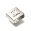 Letter Style 304 Stainless Steel Square Slide Charms STAS-L132-19N-2