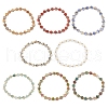 8Pcs Natural & Synthetic Gemstone Beads Stretch Bracelets for Women BJEW-JB11768-2