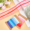 Gorgecraft 4 Cards 2 Styles  Polyester Wavy Fringe Trim Ribbon DIY-GF0009-48H-4