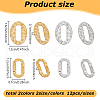 Globleland 48Pcs 4 Styles Hammered 201 Stainless Steel Linking Rings STAS-GL0001-04-2