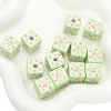 2Pcs Printed Opaque Acrylic Square Beads PW-WGD1F08-08-1