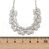 Brass Micro Pave Clear Cubic Zirconia Fruit Bib Necklaces NJEW-F342-01B-P-5