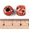 Printed Natural Wood Beads WOOD-N018-07B-3