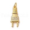 Brass Micro Pave Cubic Zirconia Pendants KK-P308-67G-1
