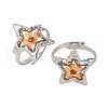 304 Stainless Steel Adjustable Open Cuff Statement Rings RJEW-C083-19P-04-4