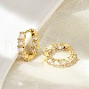 Brass Micro Pave Clear Cubic Zirconia Hoop Earrings EJEW-D311-136G-5