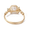 Mother's Day Jewellery Natural Pearl Round Braided Bead Style Rings RJEW-JR00609-2