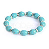 Vintage Oval Synthetic Turquoise Beaded Bracelets for Women FL7669-3-1