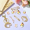 DIY Painting Theme Alloy Keychain Brooch Pin Making Kits DIY-YW0008-71-5