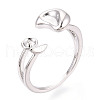 Moon Brass Cuff Ring Settings KK-T076-40P-1