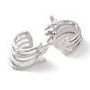 Brass Micro Pave Clear Cubic Zirconia Cuff Earrings for Women EJEW-I305-06P-2