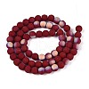 Frosted Opaque Glass Beads Strands GLAA-T032-P6mm-MBB05-2