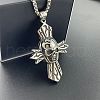 Stainless Steel Men's Punk Gothic Skull Cross Pendant Vintage Skull Necklace Jewelry ZG6049-2