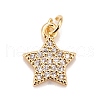 Brass Micro Pave Cubic Zirconia Charms KK-A161-23G-1