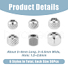 DICOSMETIC 180pcs 6 Styles 202 Stainless Steel Beads STAS-DC0015-05-2