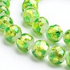 Handmade Silver Foil Glass Round Beads FOIL-I008-02-3