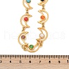 Bohemian 304 Stainless Steel & Dyed Colorful Synthetic Turquois Link Chain Necklaces for Women NJEW-M100-02G-04-3