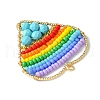 Dyed Natural Magnesite & Glass Seed Beaded Pendants PALLOY-MZ00195-3