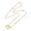 Unisex Vacuum Plating 304 Stainless Steel Paperclip Chain Necklaces NJEW-H215-04G-1