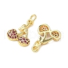 Brass Micro Pave Cubic Zirconia Pendants KK-K293-50G-2