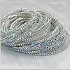 Brass Rhinestone Tennis Bracelets WG6EB7A-19-1